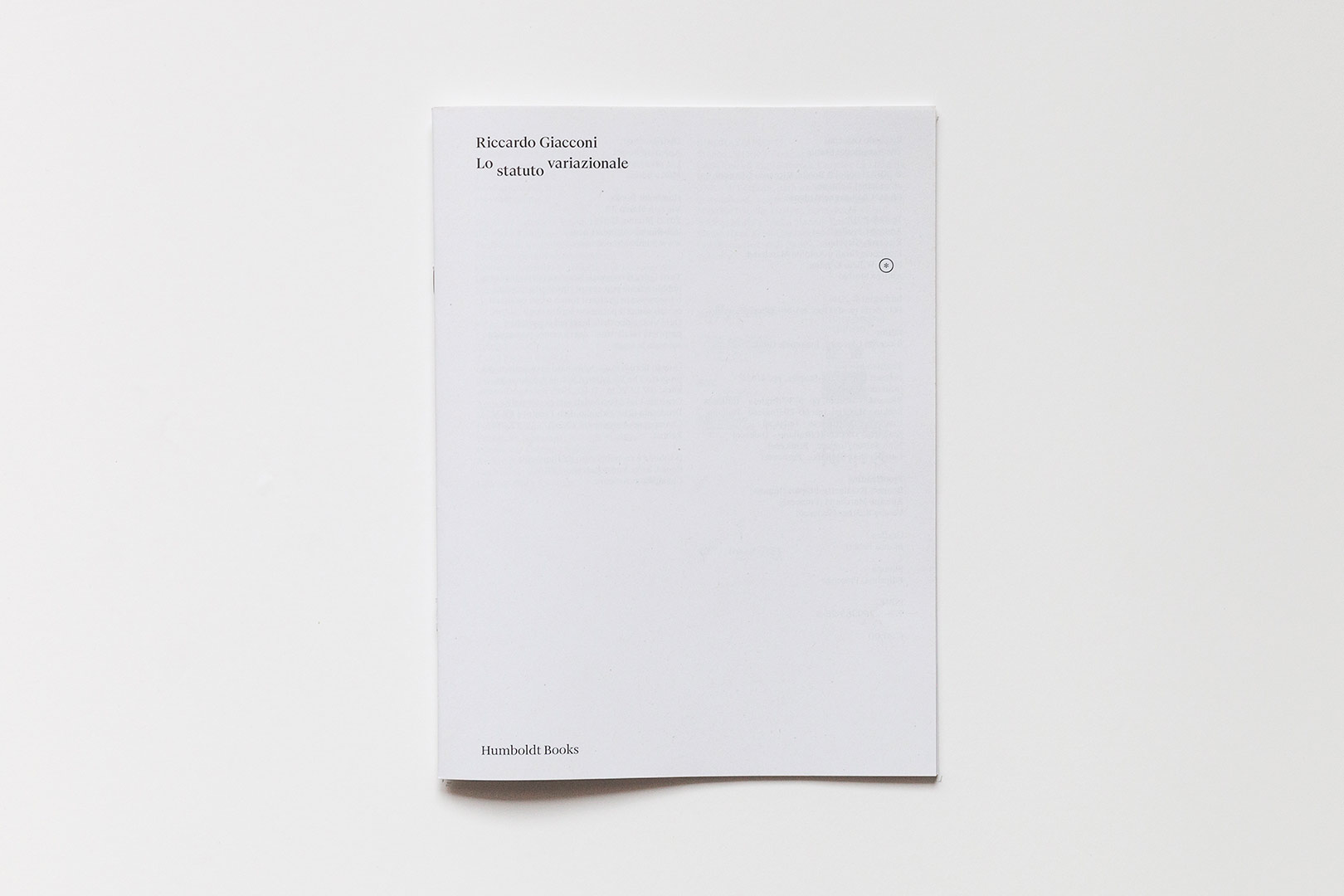 Riccardo Giacconi – The Variational Status | Humboldt Books