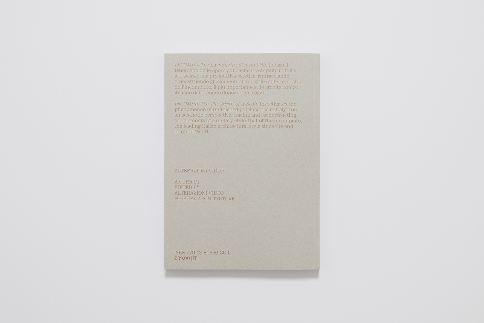 Alterazioni Video, Fosbury Architecture – Incompiuto New Edition | Humboldt Books