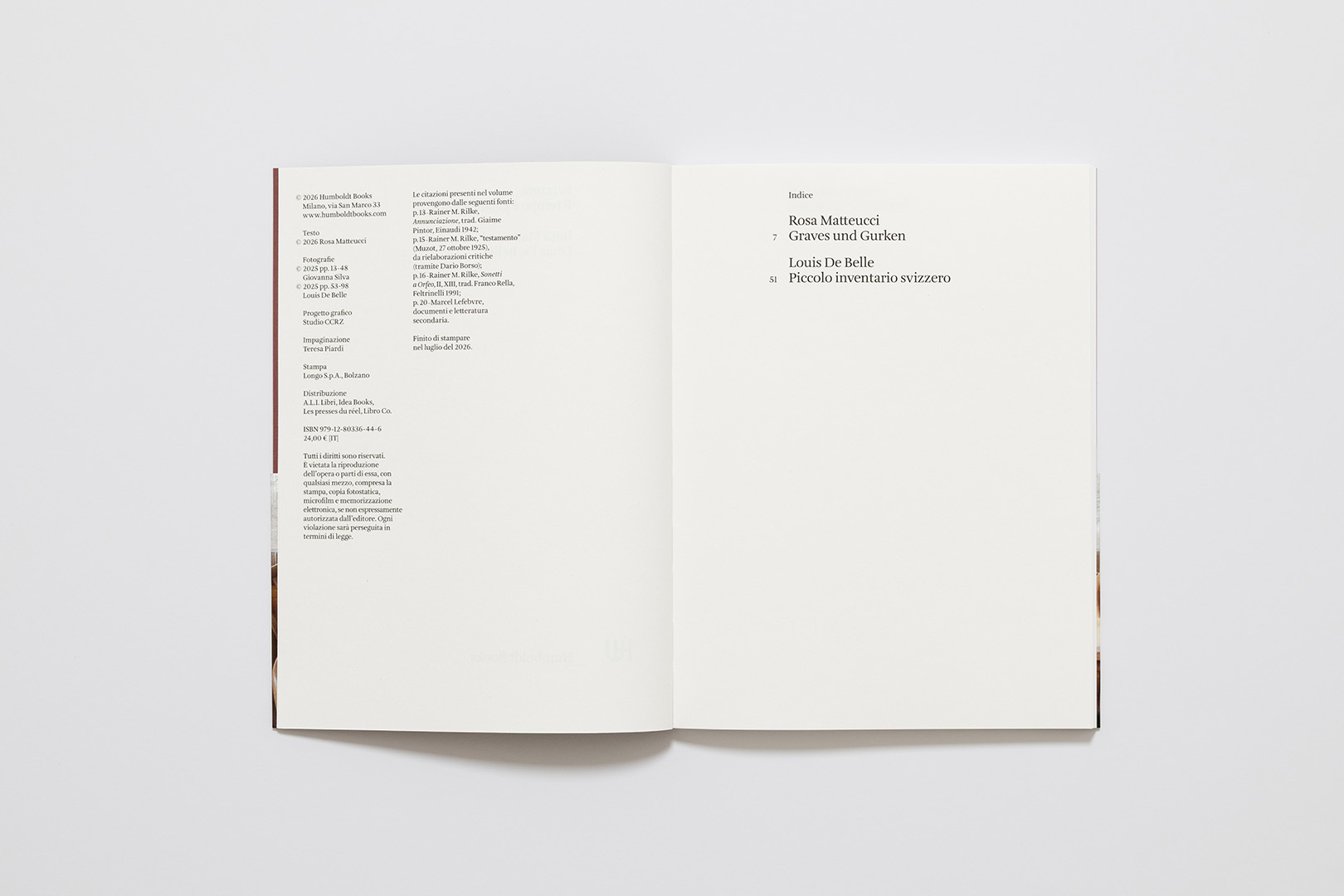 Rosa Matteucci Louis De Belle – Svizzera | Humboldt Books
